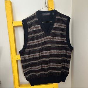 Brandini Italian Men's Multicolor V-Neck Sweater Vest